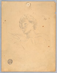 Skizze für den Kopf eines Engels von Francis Augustus Lathrop