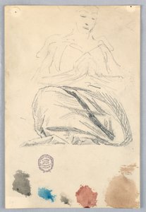 Skizze eines Draperien für eine sitzende Figur von Francis Augustus Lathrop