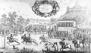 Das letzte Pferderennen vor Karl dem Zweiten von gesegneter Erinnerung bei Dorsett Ferry, nahe Windsor Castle, 24. August 1684, 1687