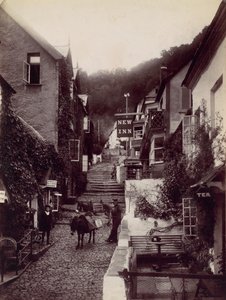 Clovelly, Das Neue Gasthaus und die Straße, 1870er Jahre