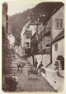 Clovelly, das New Inn und die Straße, 1860-94