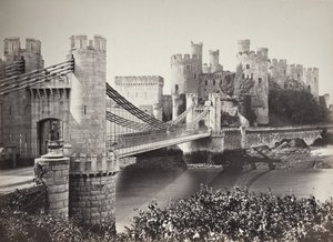 Conway Castle & Hängebrücke von der Insel (687) von Francis Bedford