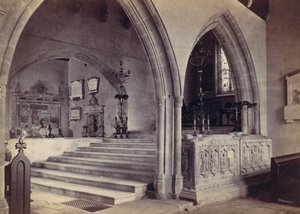 Denkmäler und Chorstufen, Tenby Church, 1870er Jahre