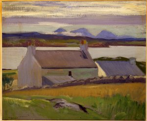 Abenddämmerung, Iona, Paps of Jura im Hintergrund