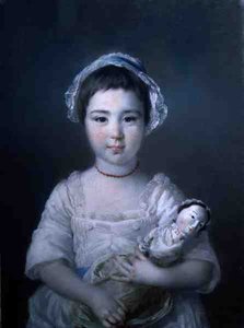 Porträt von Lady Ann Fitzpatrick mit einer Puppe