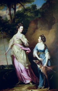 Die ehrenwerte Lady Stanhope und die Gräfin von Effingham als Diana und ihre Begleiterin von Francis Cotes