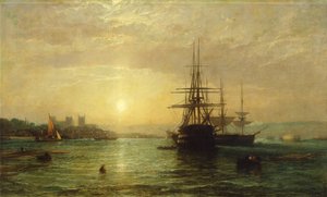 Ein Blick auf den Fluss Medway in der Dämmerung von Francis Danby