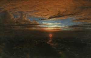 Sonnenuntergang auf See nach einem Sturm