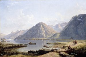 Blick auf den Genfersee mit der Stadt Villeneuve, 1836