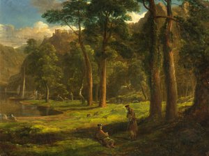 Krieger ruhen in einem Bergtal, ca. 1824 von Francis Danby