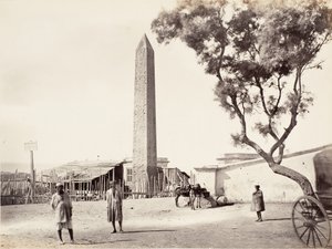 Ägyptischer Obelisk, Kleopatras Nadel, in Alexandria, Ägypten, ca. 1870