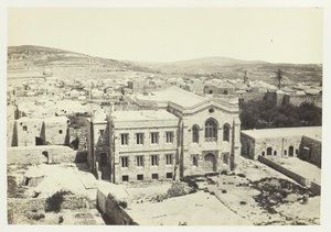 Die neue englische Kirche vom Turm des Hippikus, Jerusalem, 1857
