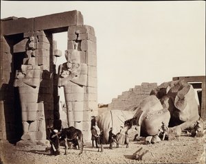 Das Rameseum von El-Kurneh, Theben, 1857