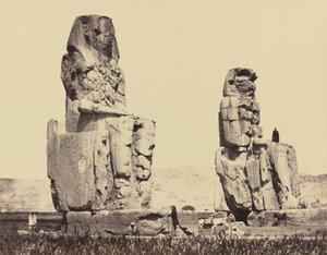 Die Statuen der Ebene, Theben, 1858 von Francis Frith