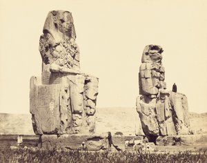 Die Statuen der Ebene, Theben von Francis Frith