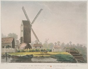 Ansicht der Mühle von Mr. Metcalf nahe Bromley, Bow, Poplar, London, 1785