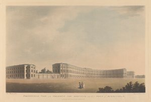 Perspektivische Ansicht des Crescent, der in der Nähe der Stadt Birmingham errichtet wird