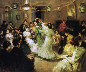 Eine Flamenco-Party zu Hause, 1908 von Francis Luis Mora