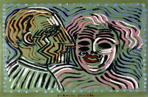 Paar mit dem Profil von Marcel Duchamp