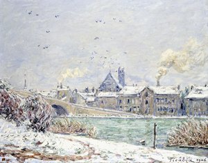 Villeneuve-sur-Yonne im Schnee