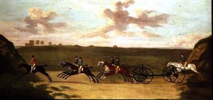 Das Kutschenrennen in Newmarket, gegen die Zeit, 29. August 1750