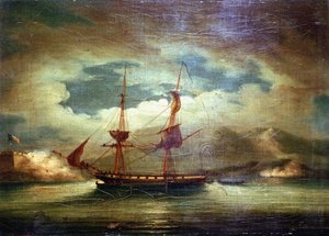 Das französische Schiff „Le Curieux“ in Martinique, 3. Februar