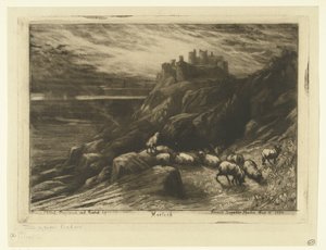 Harlech Castle in Wales Harlech (Titel auf Objekt) von Francis Seymour Haden (Sir) (signed by artist)