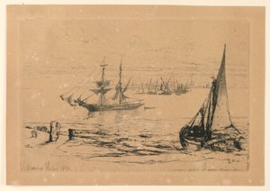 Eine Brigg vor Anker von Francis Seymour Haden