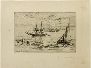 Eine Brigg vor Anker von Francis Seymour Haden