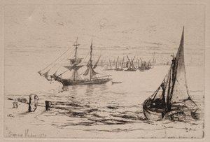 Eine Brigg vor Anker von Francis Seymour Haden