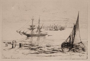 Eine Brigg vor Anker, 1879 von Francis Seymour Haden