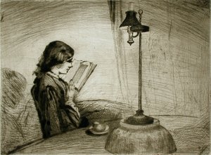Eine Dame beim Lesen