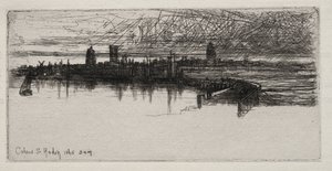 Kleine Calais-Mole, 3 Uhr morgens von Francis Seymour Haden