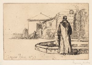 Mönch an einem Brunnen, 1877 von Francis Seymour Haden