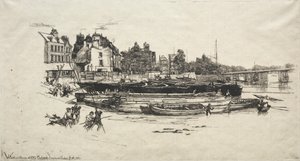 Whistlers Haus in Old Chelsea, 1863 von Francis Seymour Haden
