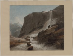 Wasserfall zwischen Chiavenna und dem Splügenpass, 1784
