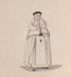 Ein Priester des Mercedarierordens, Orden Unserer Lieben Frau der Barmherzigkeit, aus einer Gruppe von Zeichnungen