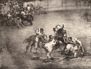 Ein Picador von einem Stier erwischt, aus den 