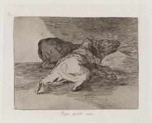Er bekommt etwas daraus, Platte 40 aus Los desastres de la guerra (Die Schrecken des Krieges) von Francisco de Goya