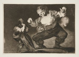 Bobalicón (Einfaltspinsel), Platte 4 aus der Serie Los proverbios von Francisco de Goya