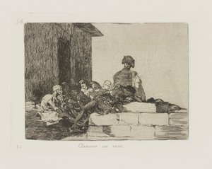 Rufe vergeblich. pl. 54 aus der Serie Die Schrecken des Krieges von Francisco de Goya
