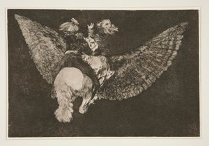 Disparate volante (Fliegende Torheit), pl. 5 aus der Serie Los proverbios von Francisco de Goya