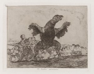 El buitre carnívoro (Der fleischfressende Geier), Tafel 76 aus Los desastres de la guerra (Die Schrecken des Krieges) von Francisco de Goya