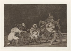 La lealtad (Loyalität), auch bekannt als El que no te ama, burlando te difama, aus der Serie Los disparates (Los proverbios) von Francisco de Goya