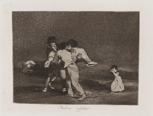 Unglückliche Mutter!, Platte 50 aus Los desastres de la guerra (Die Schrecken des Krieges) von Francisco de Goya