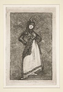 Maja [mit dunklem Hintergrund] von Francisco de Goya