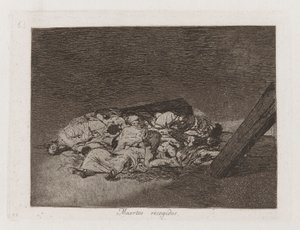 Muertos recogidos (Ernte der Toten), Platte 63 aus Los desastres de la guerra (Die Schrecken des Krieges) von Francisco de Goya