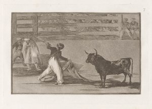 Ursprung der Harpunen oder Banderillas, Platte 7 aus La tauromaquia von Francisco de Goya