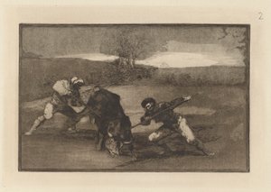 Eine andere Art zu jagen zu Fuß, Platte 2 aus La tauromaquia