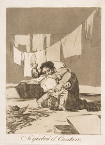 Blatt 25 aus Los Caprichos: Wenn er den Topf zerbrach (Si quebró el Cantaro) von Francisco de Goya
